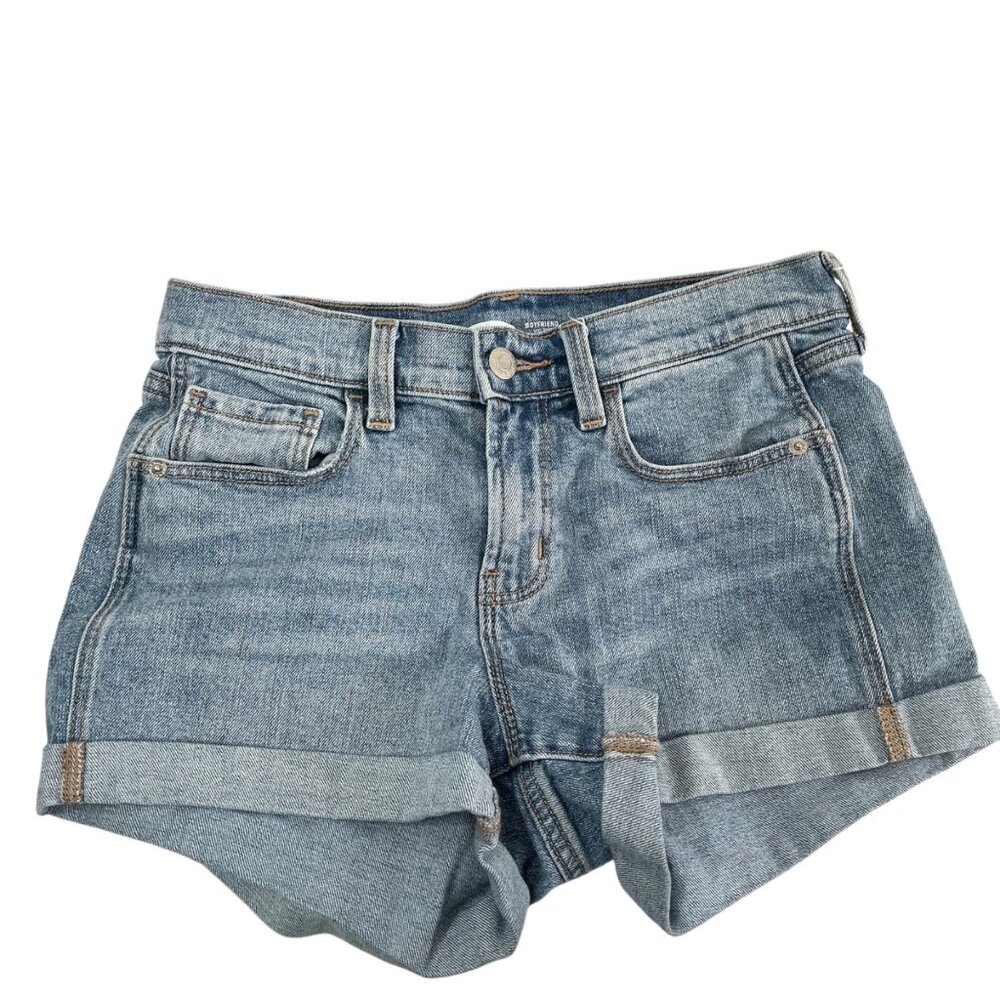 Old Navy Boyfriend Mid Rise Denim Jean Shorts Size 0 Medium Wash